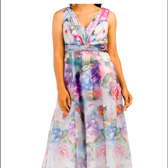 Adrianna Pappell adorable printed organza gown,Sz8 - Picture 1 of 4